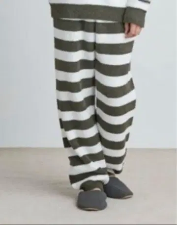 젤라또피케 HOMME 에어 모코 코튼 플레이팅 2 보더 팬츠 카키