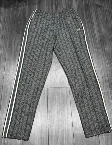 LACOSTE 모노그램 자카드 트랙 팬츠 블랙