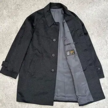 새상품급 캐시미어 100 남성용 스텐카라 코트 히요쿠 차콜 그레이 M