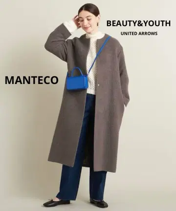 BEAUTY&YOUTH MANTECO 노카라 코트 벨트 포함 모카 S