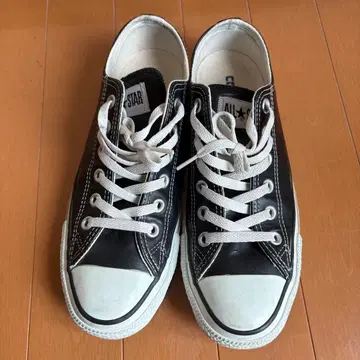 CONVERSE ALL STAR 블랙 스니커즈 가죽 25.0