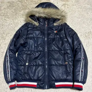 타미힐피거 후디 다운 자켓 하트 로고 사이드 라인 네이비 XL