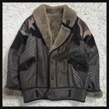 CHESS 리얼 무스탕 자켓 다크 브라운