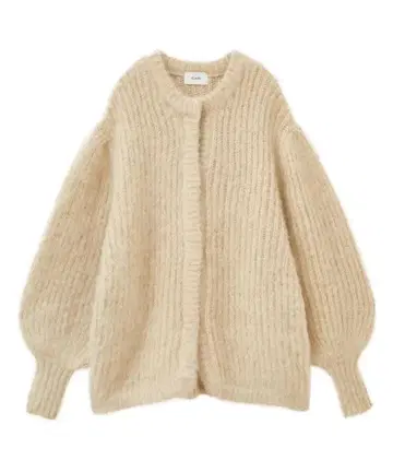 CLANE COLOR MOHAIR SHAGGY CARDIGAN IVORY