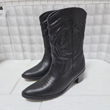 미사용급 이라 [ S=22.0 ] 기간 한정 웨스턴 레인부츠 자수