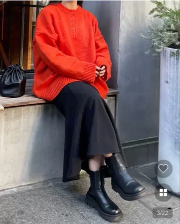 nugu 버튼 오버사이즈 니트