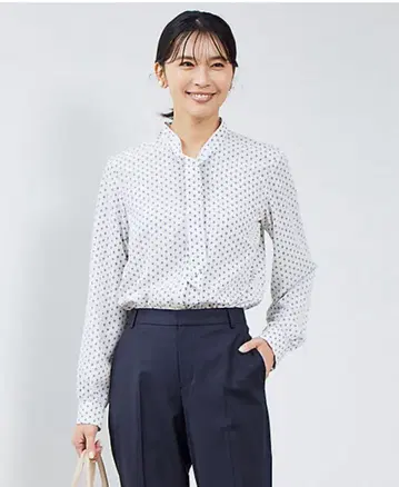 23구 패턴 보타이 블라우스