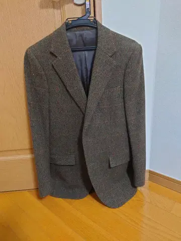 체크 무늬 트위드 테일러드 자켓