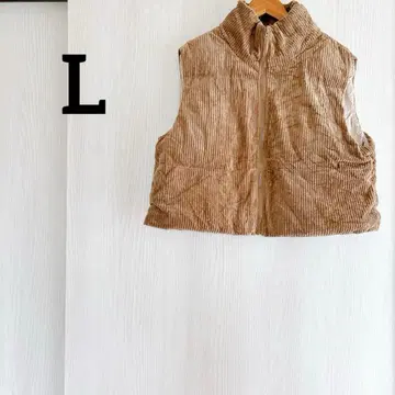 1점 한정 SHEIN 베이지 코듀로이 베스트 [ L ] 베스트 상의