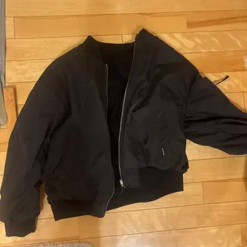 블랙 리버서블 점퍼 복슬복슬 155-165