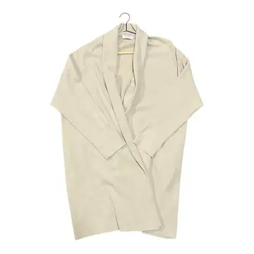 플라스테 베이지 오픈 프론트 롱 가디건