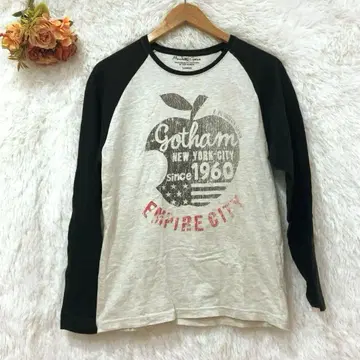 모디쉬가제 빅 프린트 티셔츠 [ L ] 래글런 슬리브 면