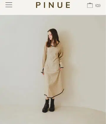 pinue 보더 서멀 원피스