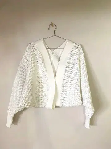 ROUGE VIF 뜨개질 화이트 가디건