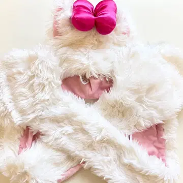 디즈니 팬캡 머플러 마리 화이트 리본