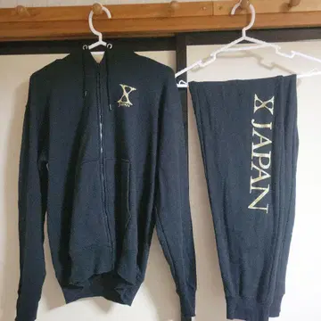 X JAPAN 후드티와 팬츠 세트 블랙 M 사이즈