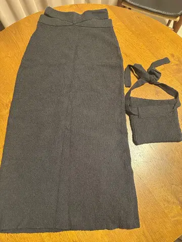 sea room lynn 시루무린 리브 니트 베이직 스커트 백 포함