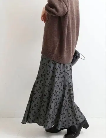 IENA 뉴앙스 레오파드 플레어 스커트 34