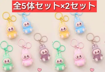 LABUBU 라브브 봉제 인형 키링 5색 세트 x 알뜰 2개 세트