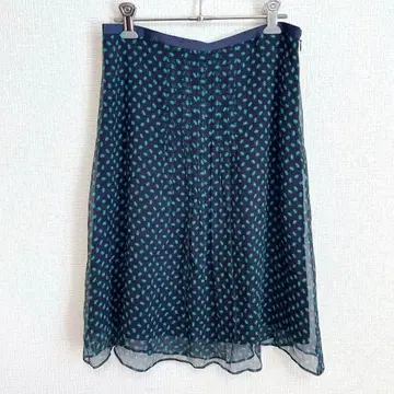 UNTITLED 언타이틀 M 네이비 올 패턴 플레어 스커트 얇고 시원함