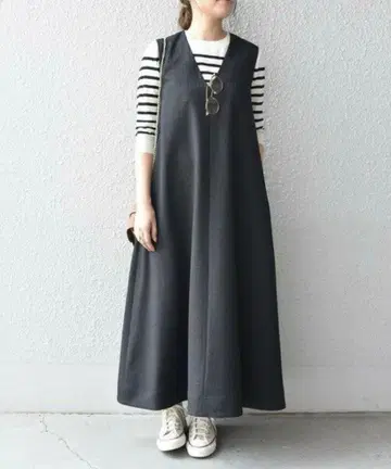 SHIPS any 울 라이크 맥시 텐트 원피스 차콜 그레이