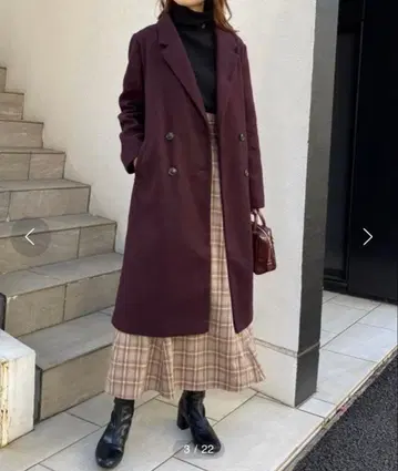 NICE CLAUP 롱 체스터 코트 롱 코트