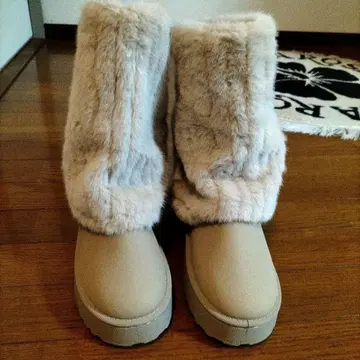 미사용 새상품 베이지 퍼 어그 부츠 26cm 빅 사이즈
