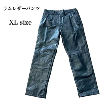 빈티지 패치워크 가죽 팬츠 양가죽 천연 가죽 블랙 패치워크 구제 의류