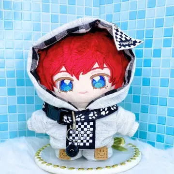 10~12cm 그레이 후드티 방울 초커 인형 옷 이츠누이 앙스타