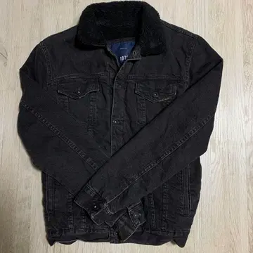 ZARAMAN 보아 카라 부착 블랙 데님 자켓 M 사이즈