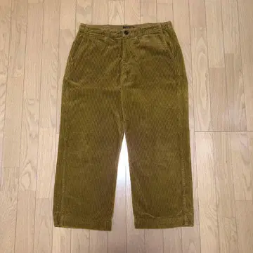 BEAMS 코듀로이 와이드 팬츠 카멜 M