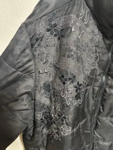 화조풍월 다운 자켓 일본풍 패턴 자켓