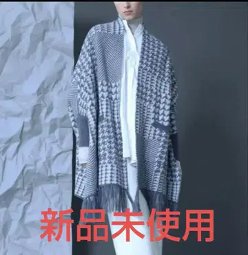 미사용 새상품 Aga 야마다야 판초 하운드투스 체크 패턴