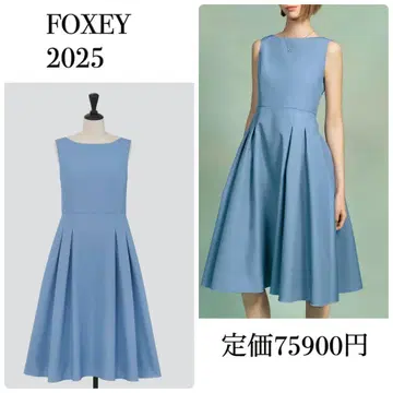 FOXEY NEW YORK 폭시 원피스 42 블루 드레스