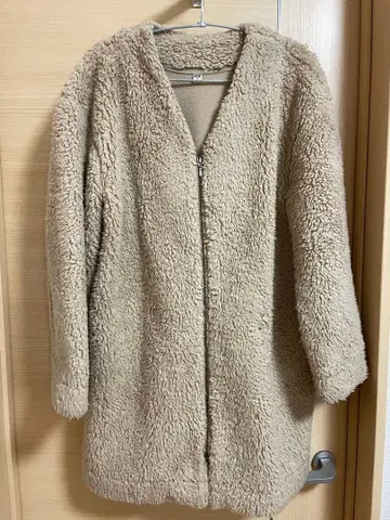 UNIQLO 플리스 롱 코트 M 베이지