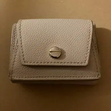 라이트 그레이 가죽 이단 접이식 지갑