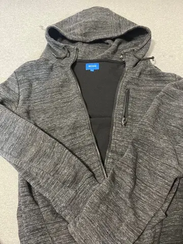 BEAMS 그레이 풀 집업 후드 부착 후드티