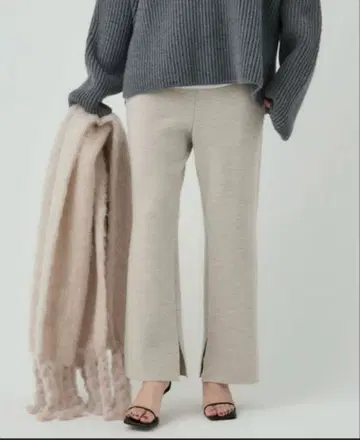 카오스 시에라 울 니트 팬츠 베이지 화이트 화이트 계열