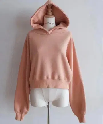 볼륨 스웨트 쇼트 후디 풀오버 망고