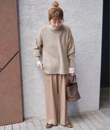 FOXMIX 크루넥 풀오버 니트 브라운 가격 인하