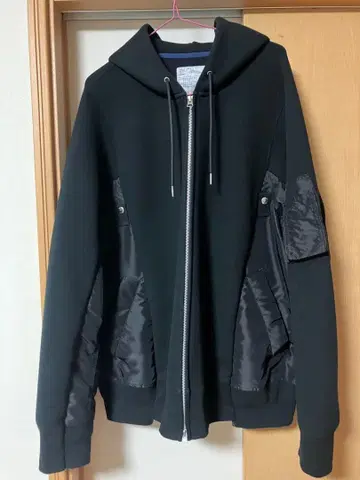 sacai 사카이 도킹 후드티 XL 블랙