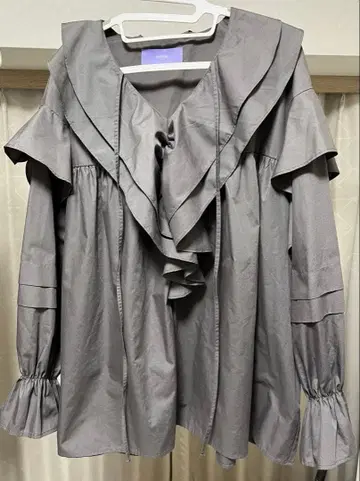 그레이 프릴 셔츠