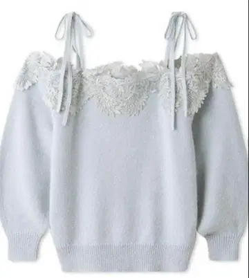 snidel 레이스 트리밍 오프숄더 풀오버