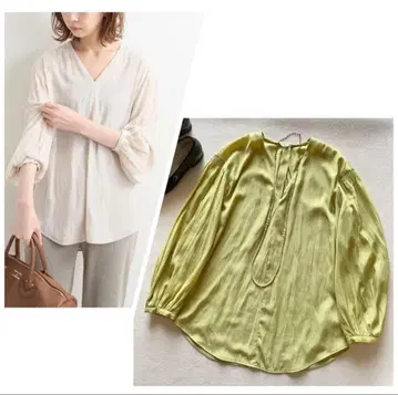 거의 새상품 IENA 드레이프감 턱 롱 블라우스 풀오버