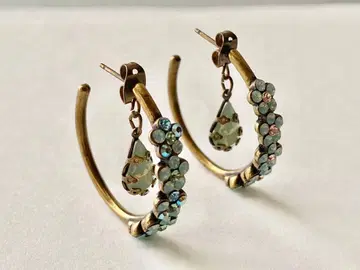 새상품급 미하엘 네그린 스카이블루 후프 귀걸이와 물방울형 귀걸이 캐치