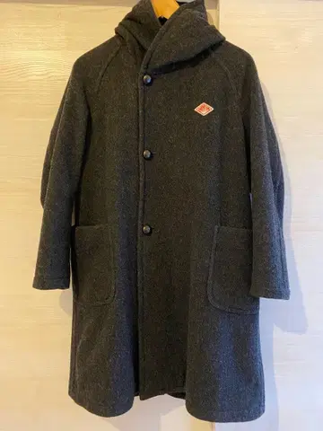 단톤 라이트 울 모사 후드 코트 34 일본제