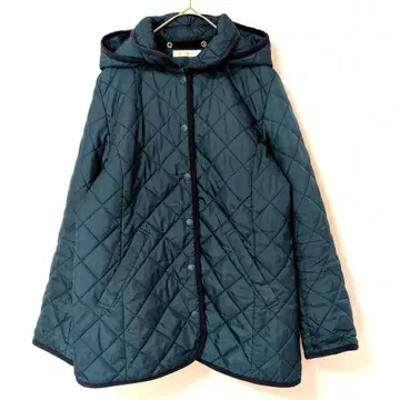 골든 베어 퀼팅 자켓 후드 부착 그린 계열