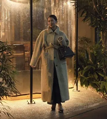 [ 새상품급! ] 클라네 CLANE 핑크 베이지 롱 코트 허리 벨트 포함