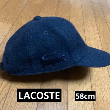 라코스테 사이드 로고 울 캡 남성용 58cm 블랙