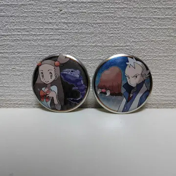 포켓몬스터 포켓몬 트레이너 캔뱃지 미캉 야나기 2점